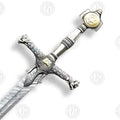 Premium King Solomon Damascus Sword Replica with Rosewood Plaque