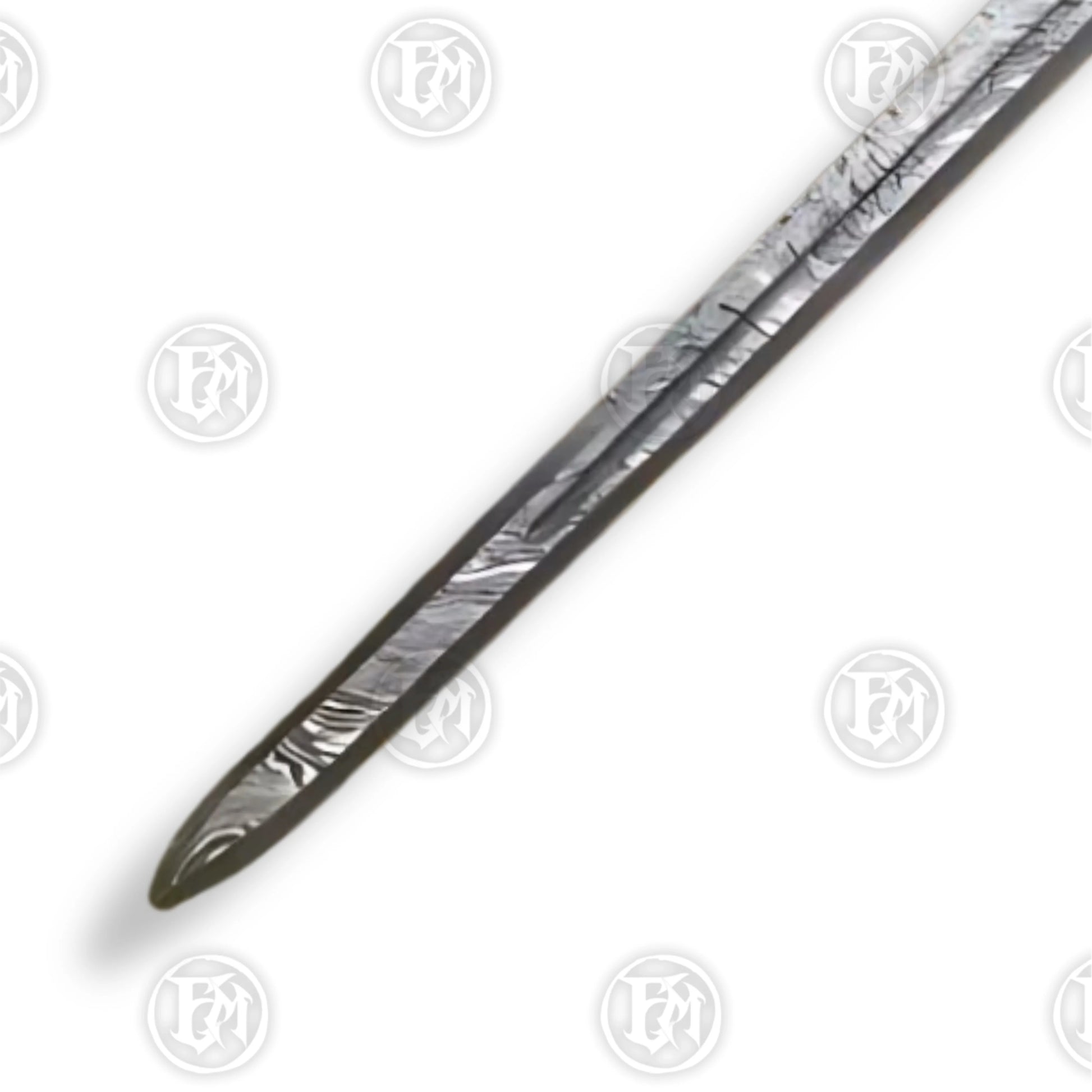 Premium King Solomon Damascus Sword Replica with Rosewood Plaque