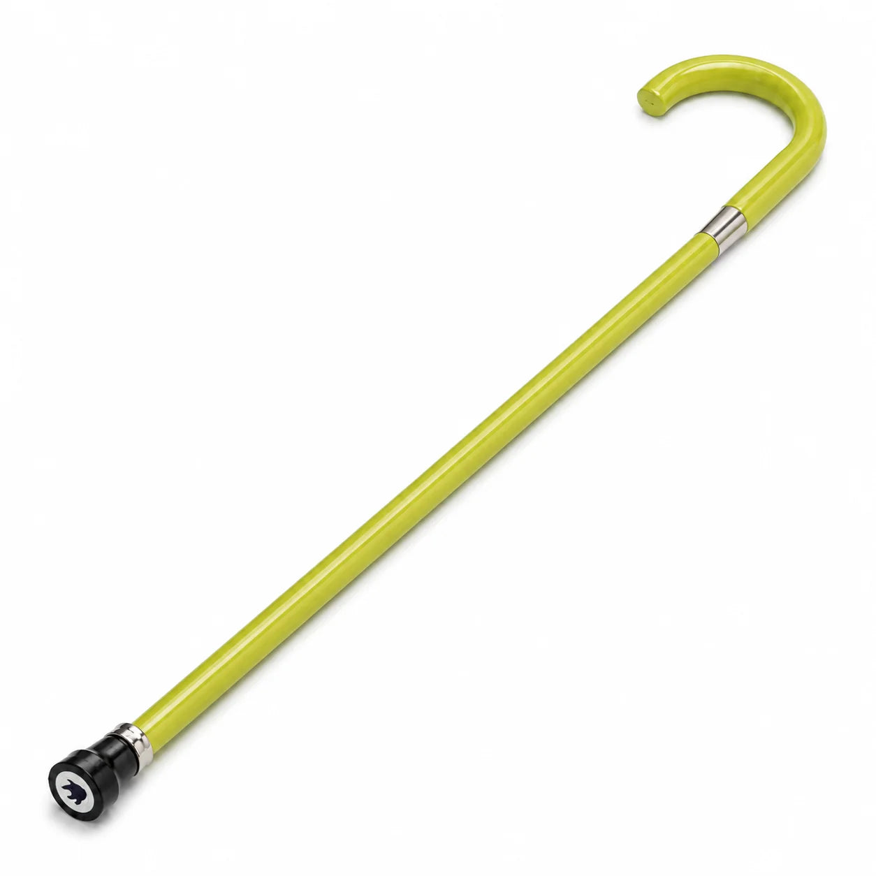 Assembled Kisuke Urahara cane in diagonal view with silver connector collar
