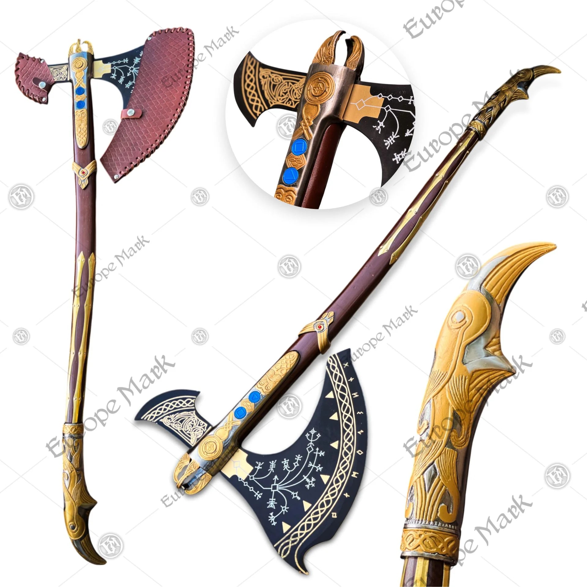 Kratos Leviathan Axe Steel GOW Ragnarok Replica