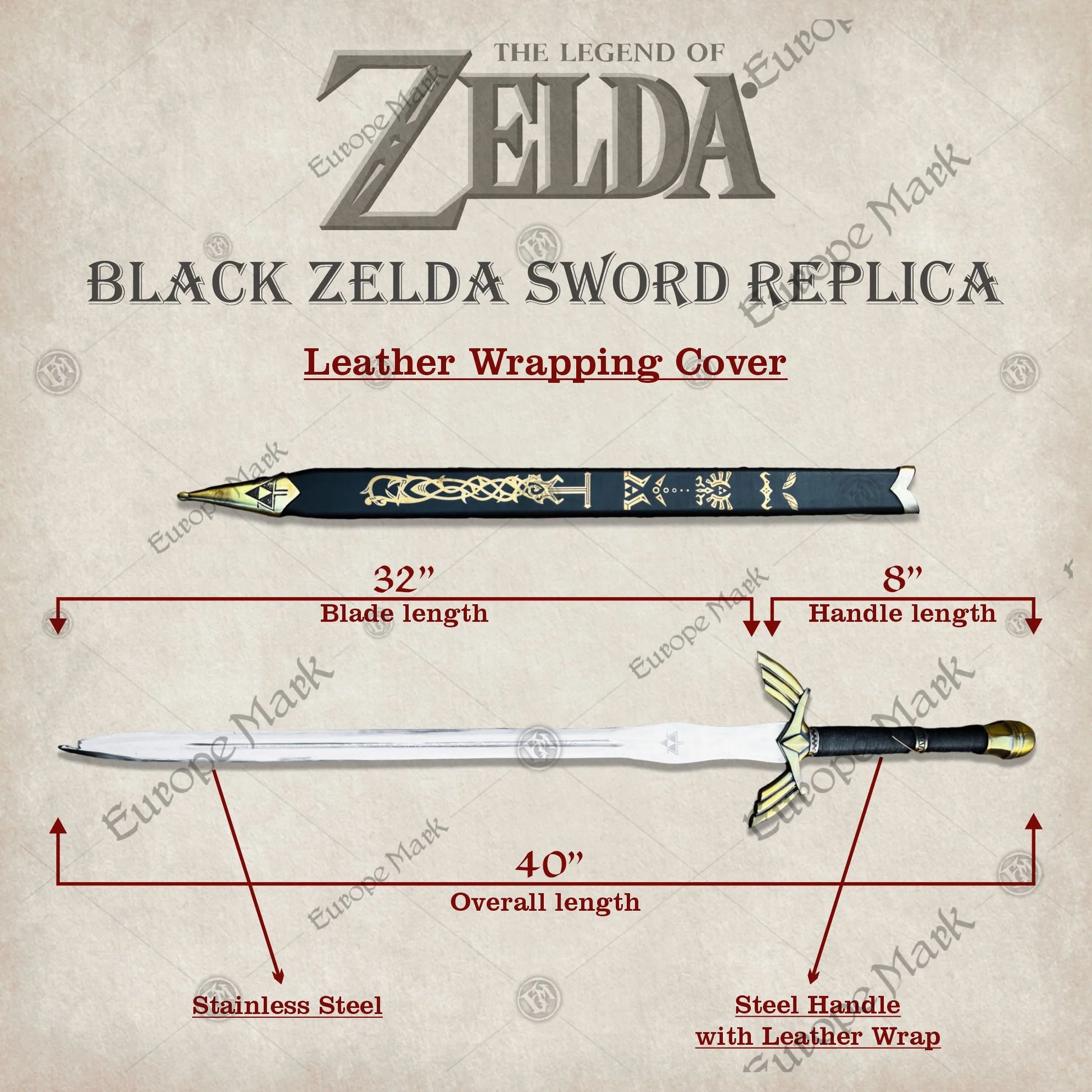 Zelda Black Prophecy Sword | Link Hero Replica