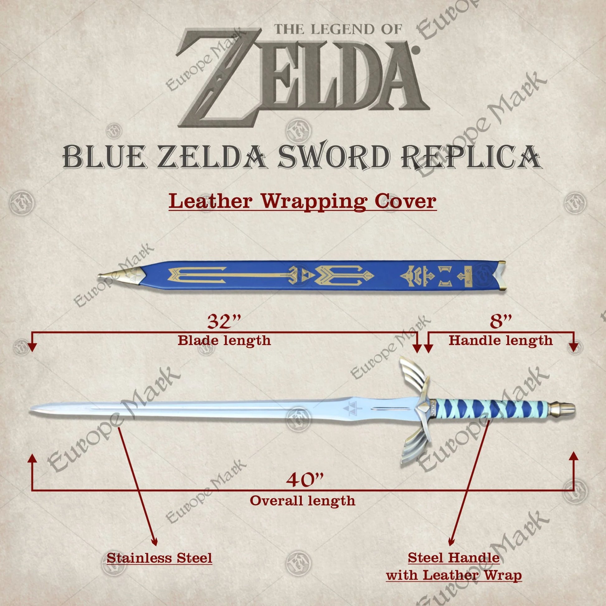 Zelda Link Hero Sword: Prophecy Blade Replica