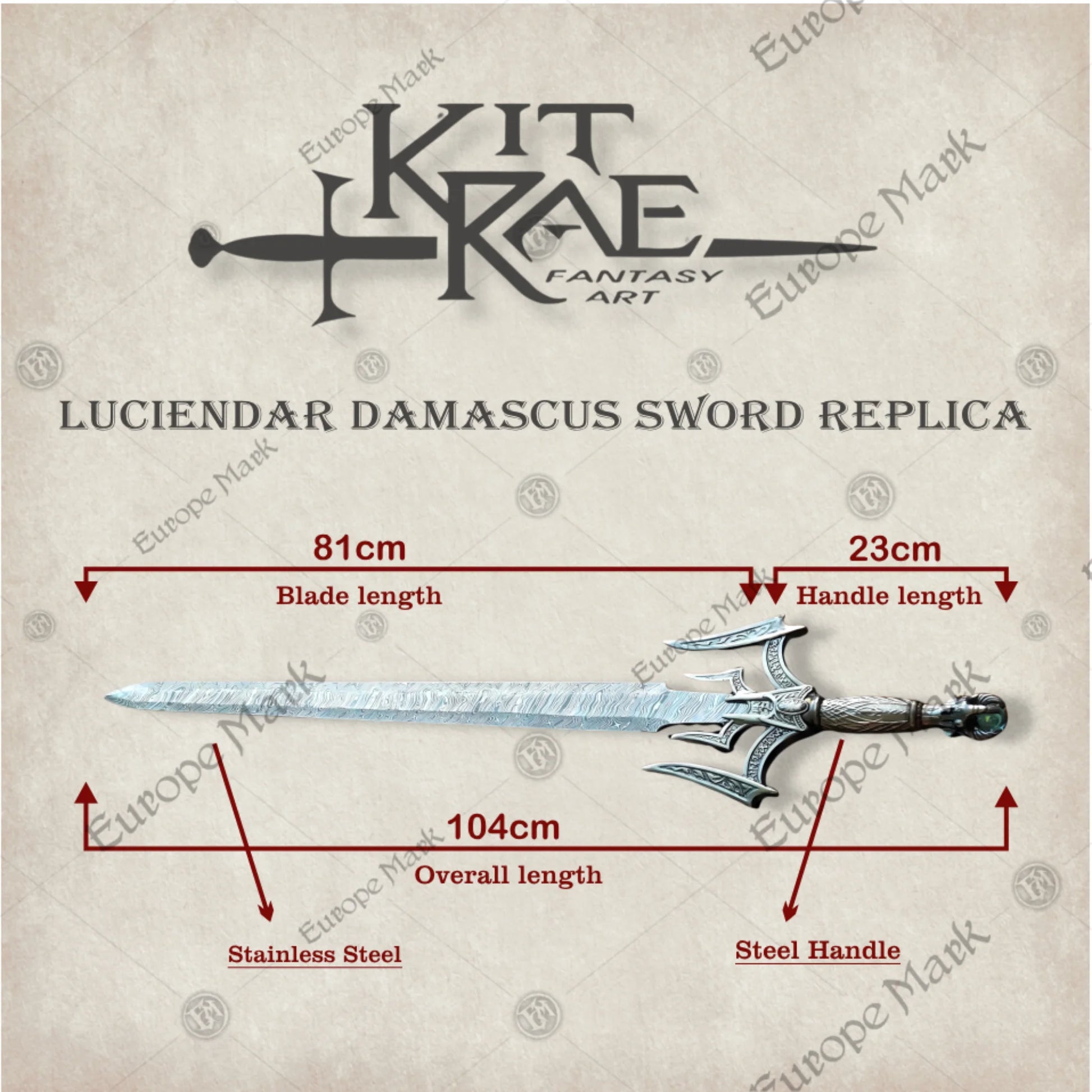 Kit Rae Luciendar Damascus Sword