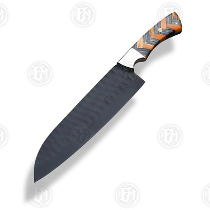 Premium Luxury Damascus 5-Piece Chef Knife Set with Walnut Block