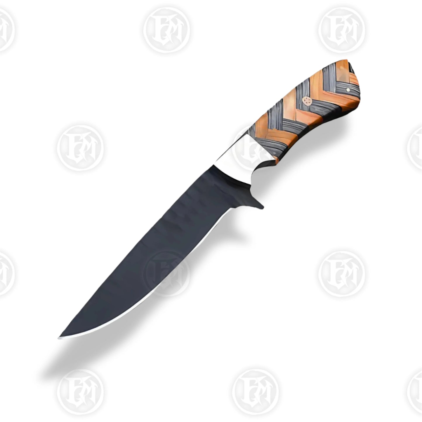 Premium Luxury Damascus 5-Piece Chef Knife Set with Walnut Block