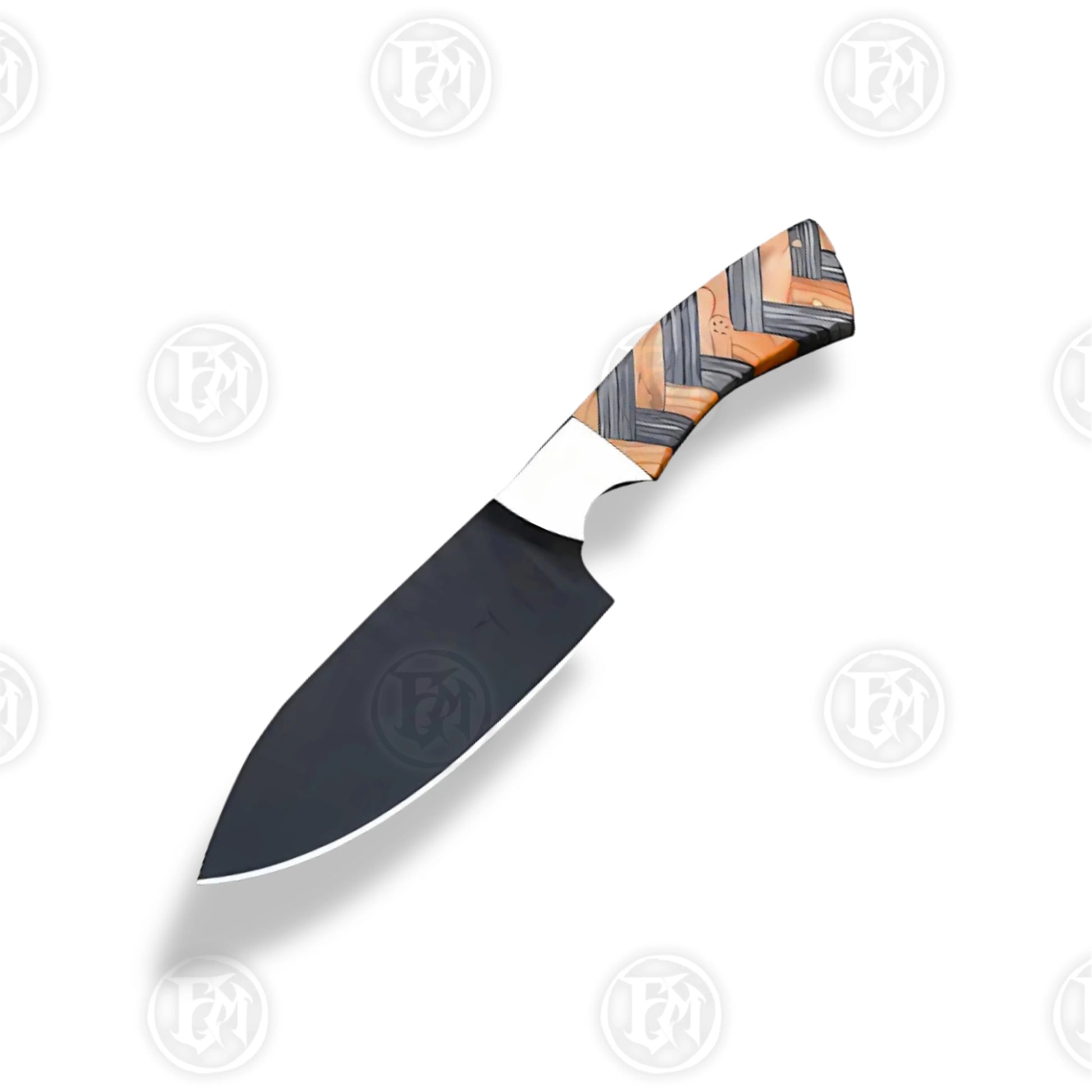 Premium Luxury Damascus 5-Piece Chef Knife Set with Walnut Block