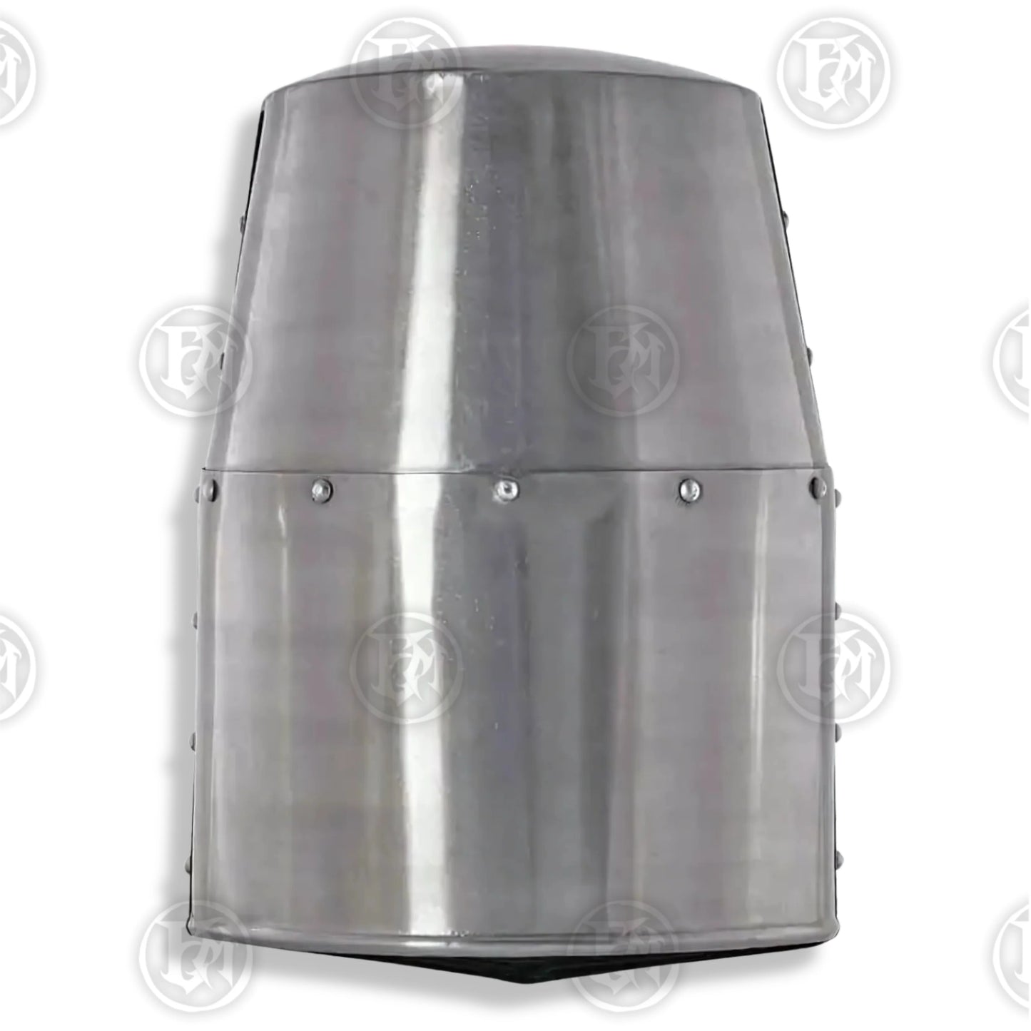 Premium Medieval Knight Templar Crusader Helmet Replica with Oak Stand.