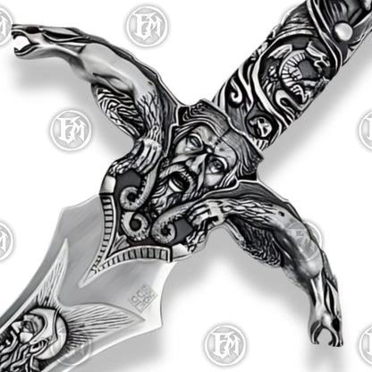 Premium Merlin Excalibur Movie Sword Replica with stainless steel blade.