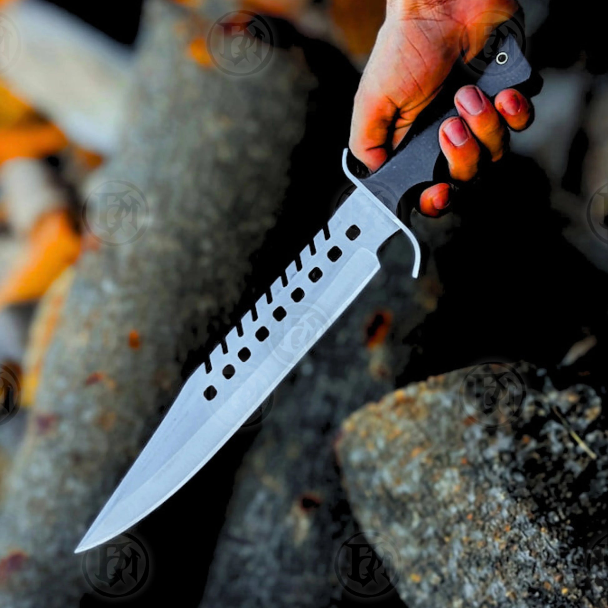 Premium Negan Lucille Bowie Knife Replica with Ebony Stand