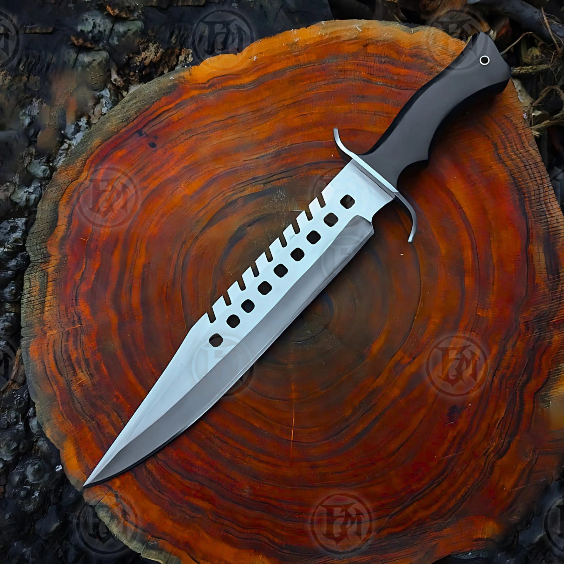 Premium Negan Lucille Bowie Knife Replica with Ebony Stand