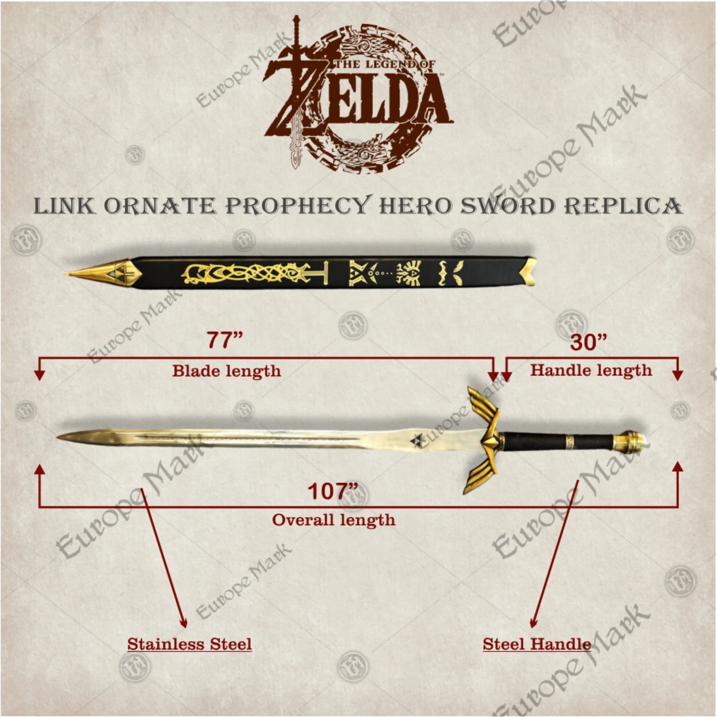 Link Ornate Prophecy & Shield Set – Zelda Collectible