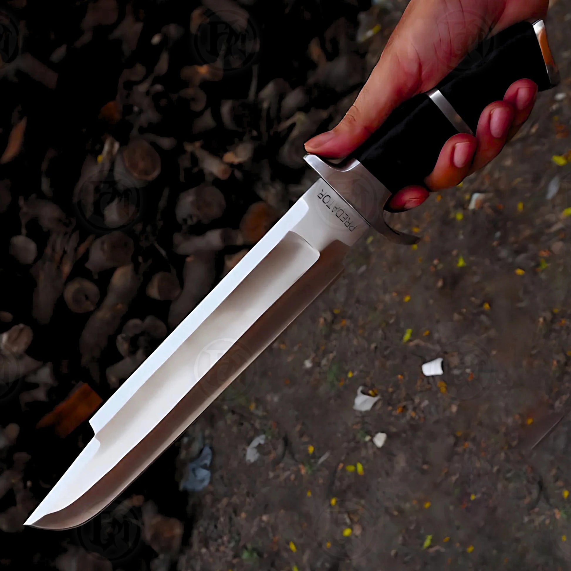 Premium Predator Bowie Knife Cosplay Replica with Ebony Stand