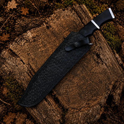 Predator Dutch Schaefer collectible stored inside its black basket-weave patterned sheath with secure fastening strap