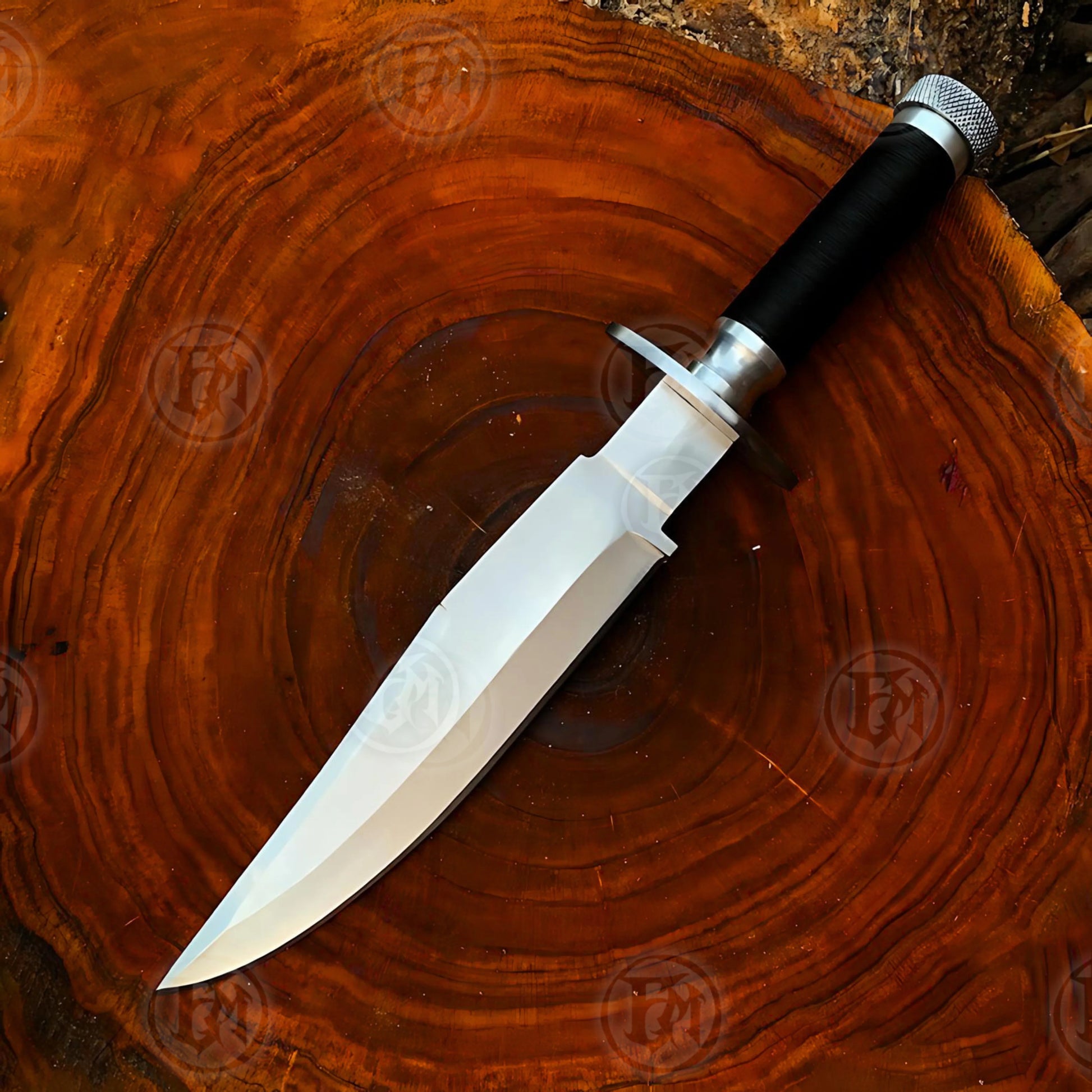 Premium Predator Movie Knife Cosplay Replica with Walnut Stand