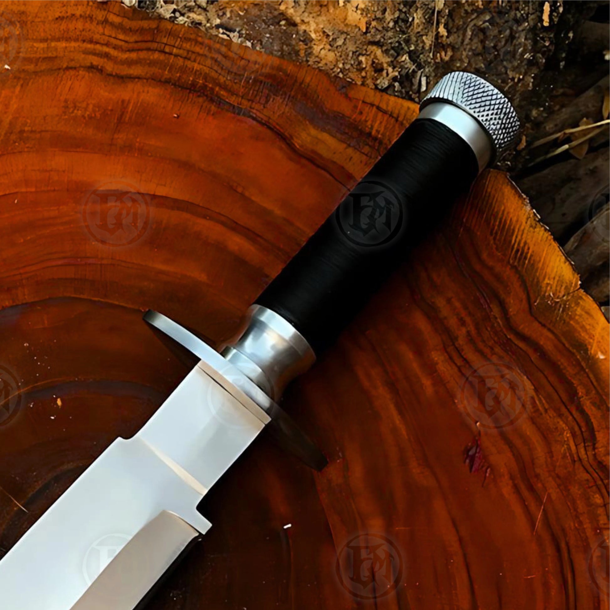 Premium Predator Movie Knife Cosplay Replica with Walnut Stand
