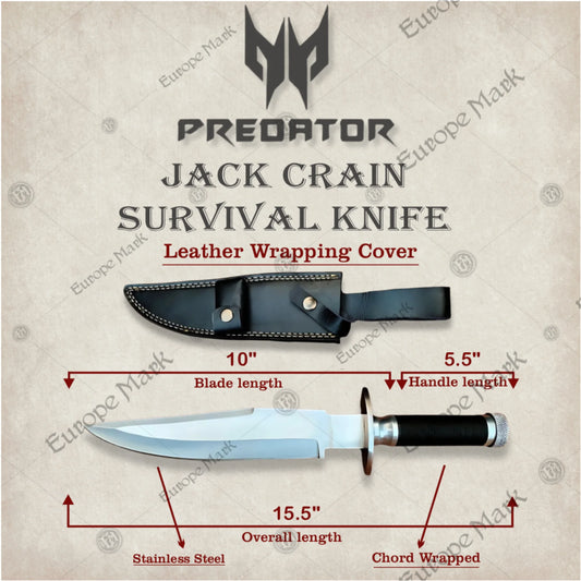 Premium Predator Movie Knife Cosplay Replica with Walnut Stand
