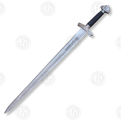 Premium Ragnar Lothbrok Damascus Sword Replica with Runic Plaque