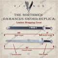 Premium Ragnar Lothbrok Damascus Sword Replica with Runic Plaque