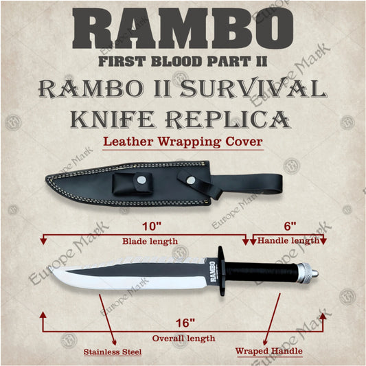 Rambo 2 Fixed Blade Survival Knife
