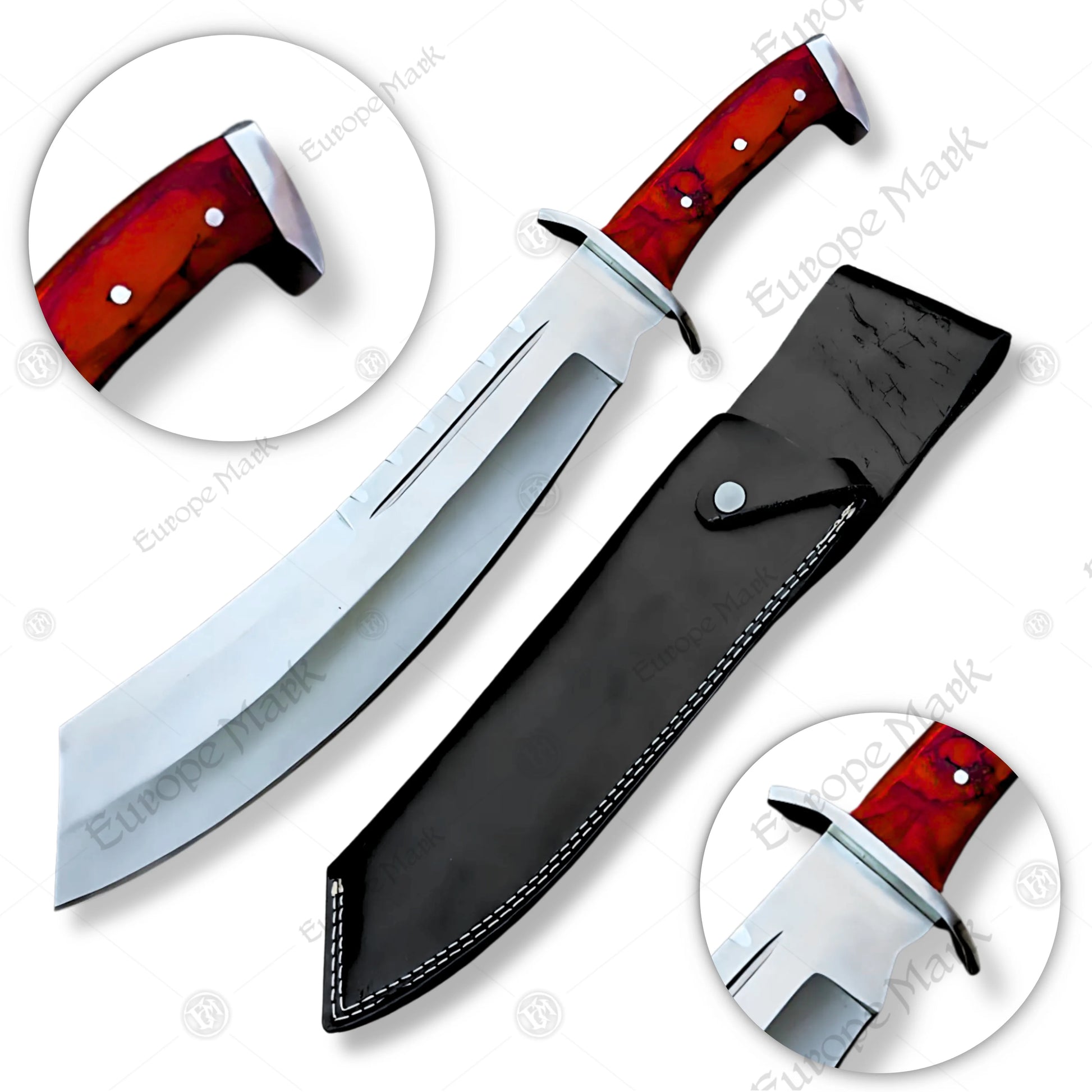 Premium Rambo Survival Machete Cosplay Replica with Walnut Stand