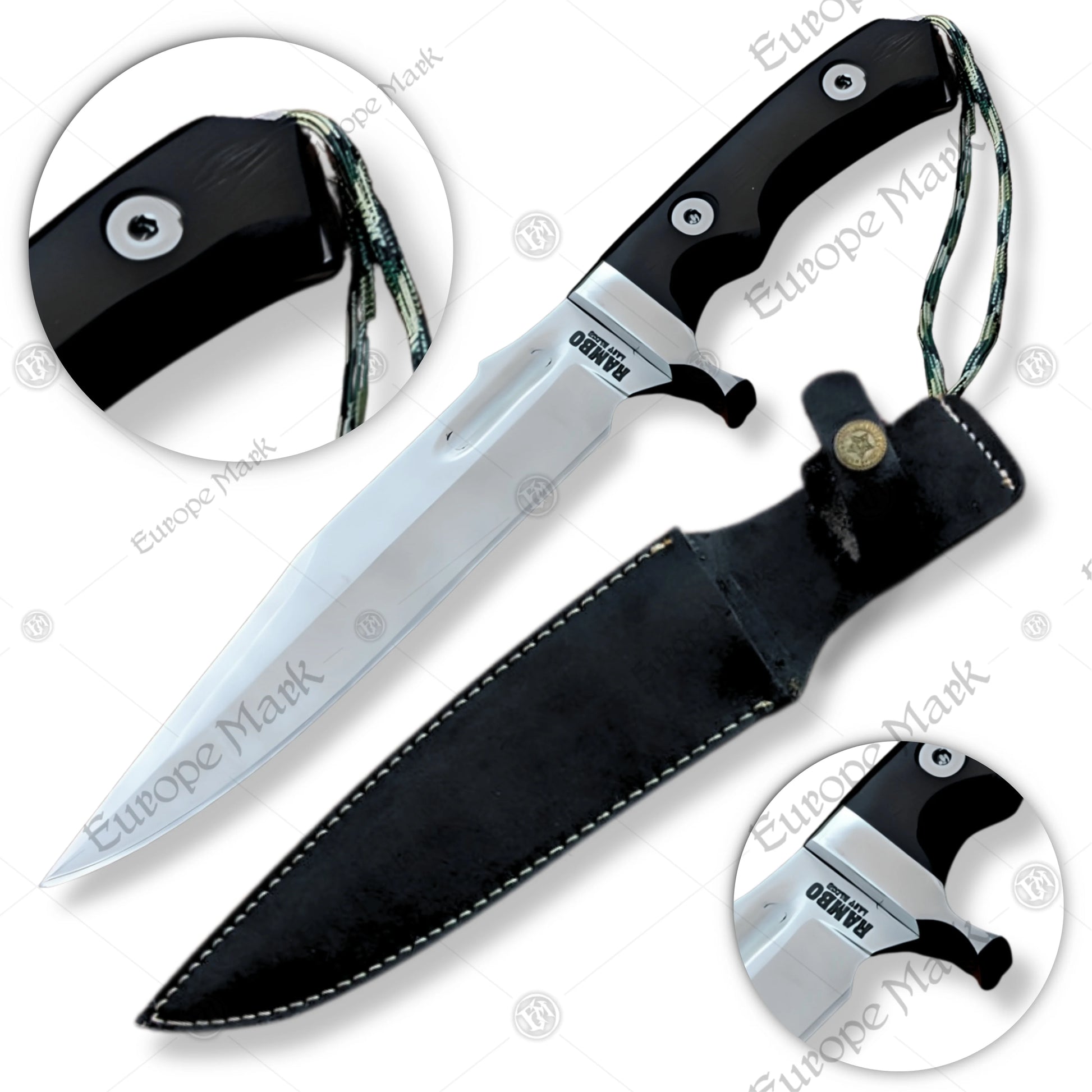 Premium Rambo Last Blood Bowie Knife Replica with 440c stainless steel.