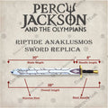 Premium Riptide Anaklusmos Percy Jackson Sword Replica with Walnut Plaque