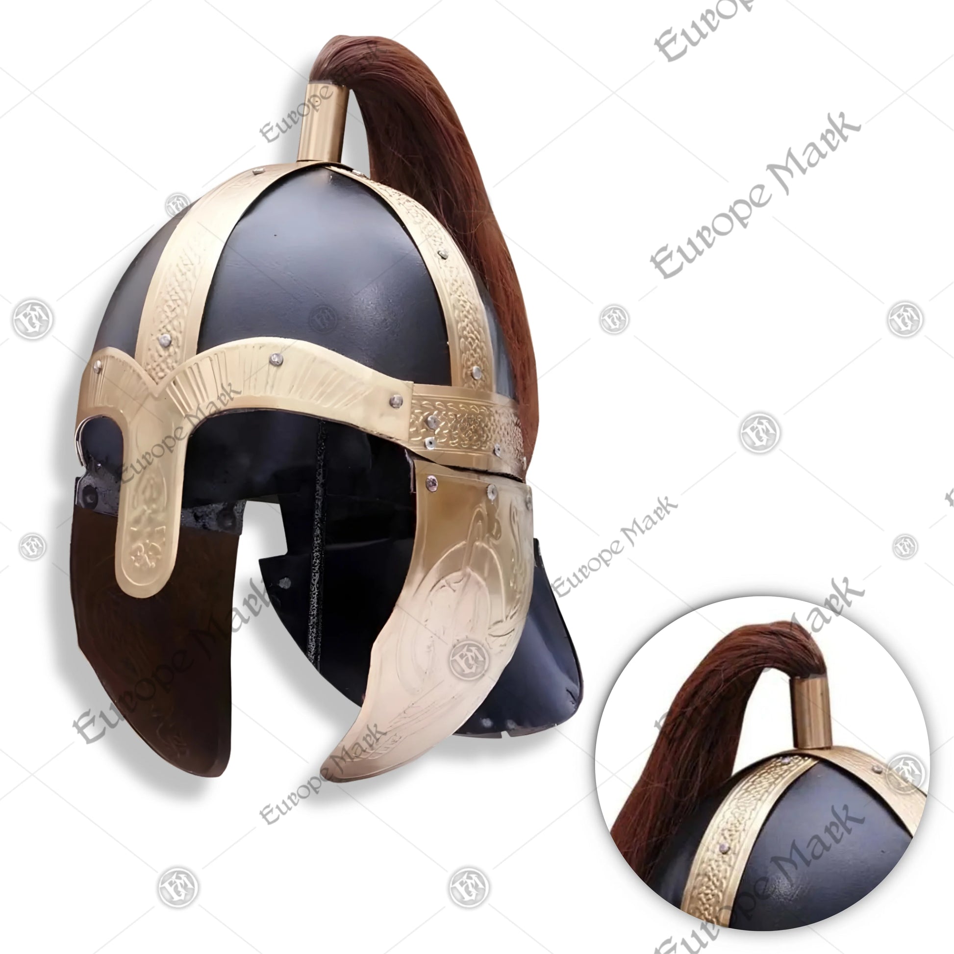 Premium Roman Gladiator Armor Helmet Replica with stainless steel.