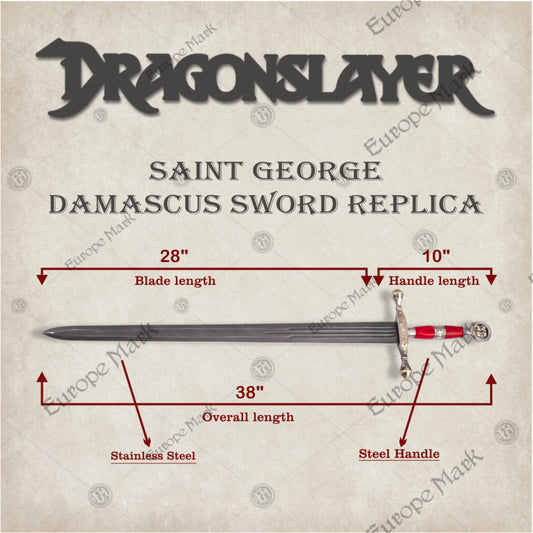 Saint George Dragon Slayer Damascus Sword