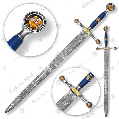 Saint George Dragon Slayer Damascus Sword