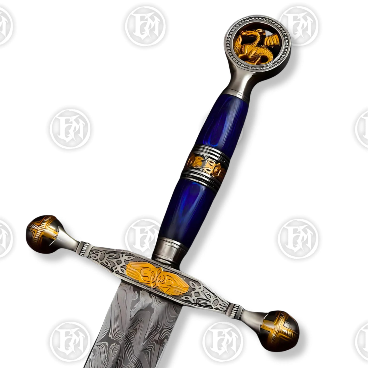Saint George Dragon Slayer Damascus Sword