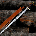Premium Sinni Damascus Viking Sword Replica with Ash Wood Plaque