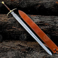 Premium Sinni Damascus Viking Sword Replica with Ash Wood Plaque