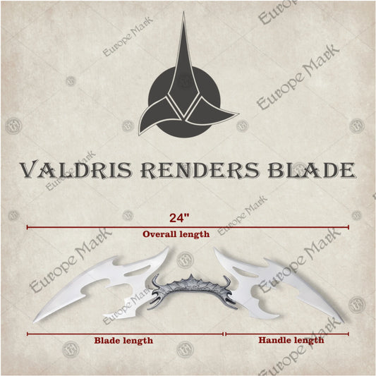 Premium Star Trek Klingon Bat’leth Valdris Blade Replica with stainless steel.