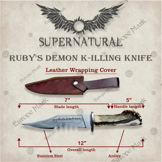 Premium Supernatural Ruby’s Demon Hunter Knife Replica with Ebony Stand