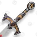 Premium Templar Knights Stainless Steel Sword Replica with Hardwood Plaque