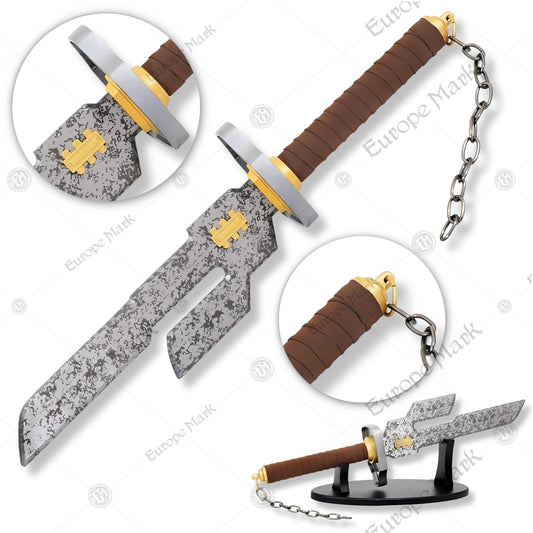 Premium Toji Fushiguro Jujutsu Kaisen Damascus Sword Replica with Ebony Plaque