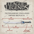 Premium Tryndamere Freljord League of Legends Sword Replica with stainless steel blade.
