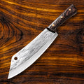 Premium Viking Carbon Steel Chef Knife Set with Ash Wood Block