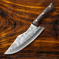 Premium Viking Carbon Steel Chef Knife Set with Ash Wood Block