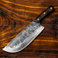Premium Viking Carbon Steel Chef Knife Set with Ash Wood Block