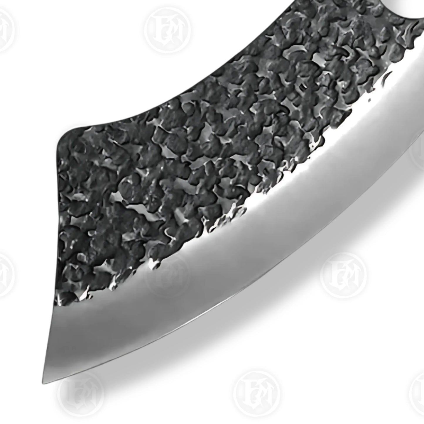 Premium Viking Forged Damascus Boning Cleaver with Rosewood Stand