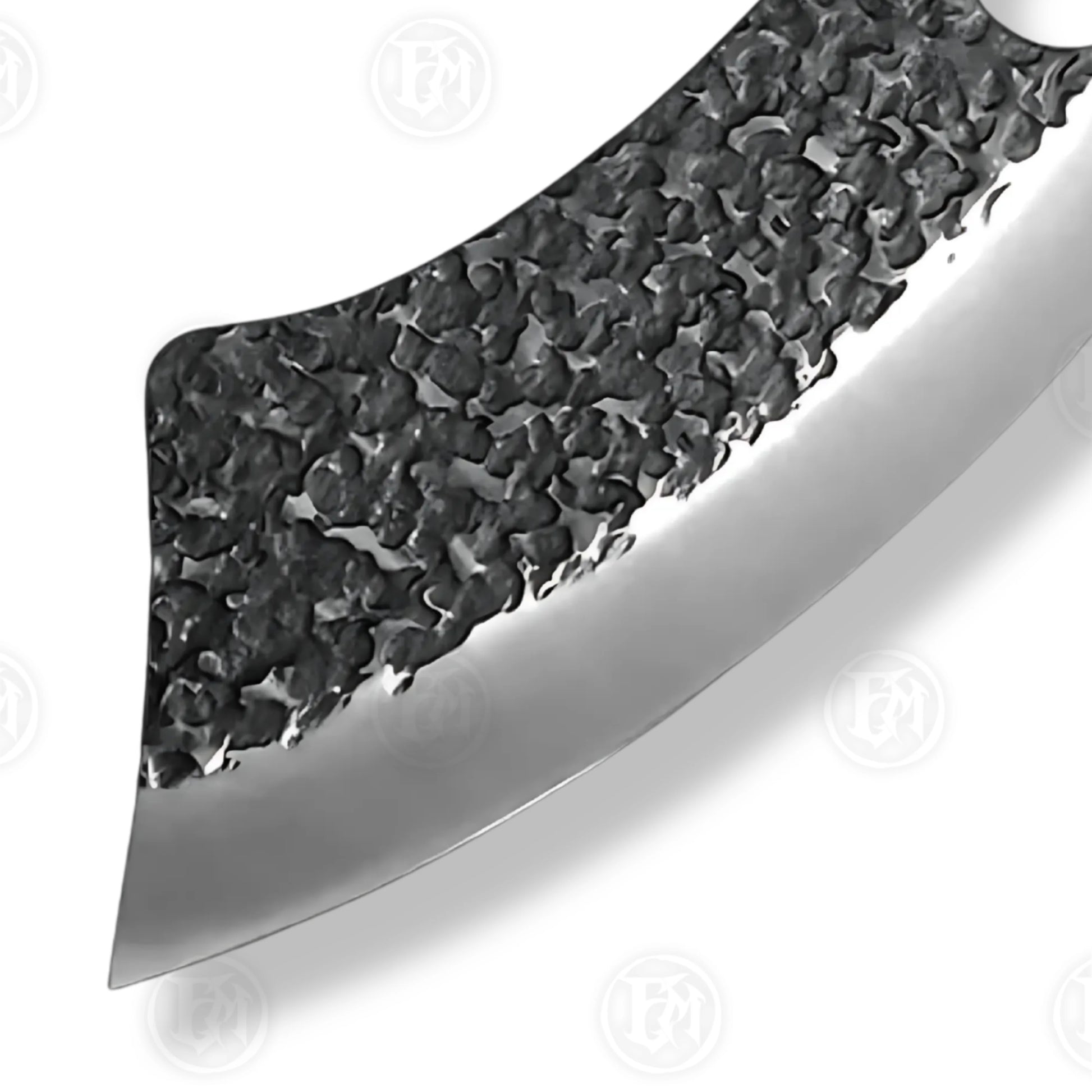 Premium Viking Forged Damascus Boning Cleaver with Rosewood Stand