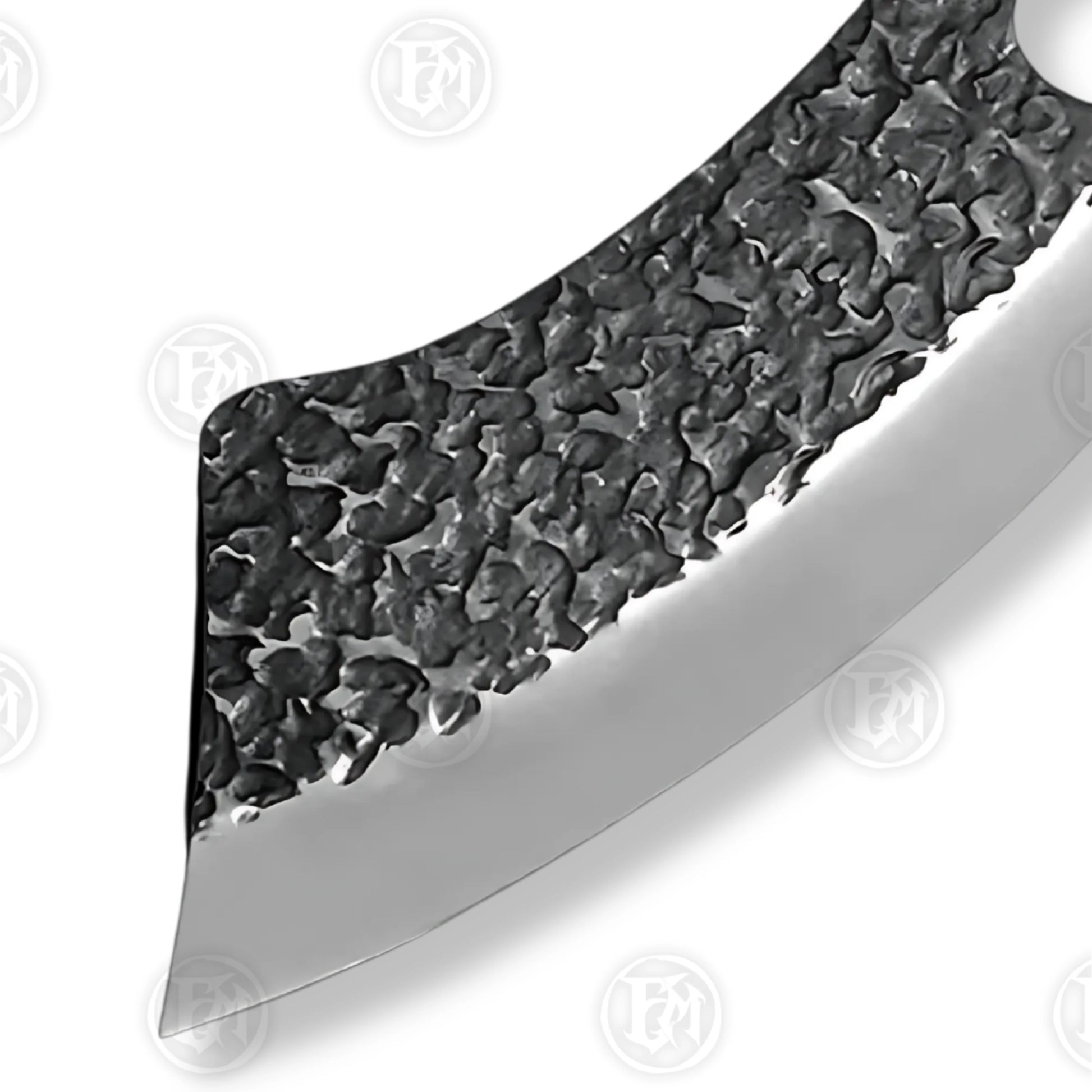 Premium Viking Forged Damascus Boning Cleaver with Rosewood Stand