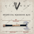 Premium Viking Double-Headed Axe with Oak Display Stand