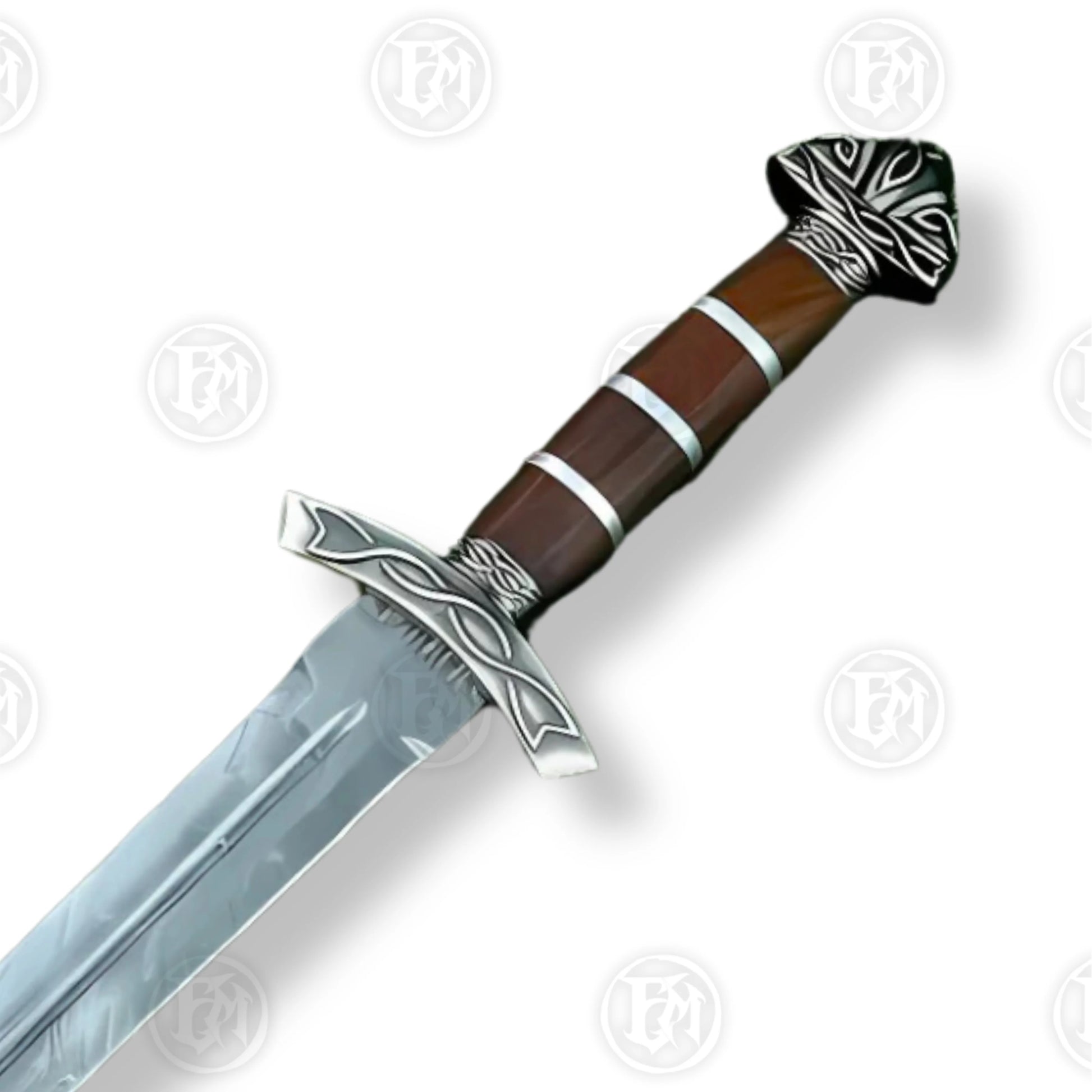 Premium Viking Heritage Damascus Sword Replica with Runic Scabbard