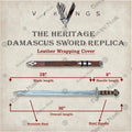 Premium Viking Heritage Damascus Sword Replica with Runic Scabbard