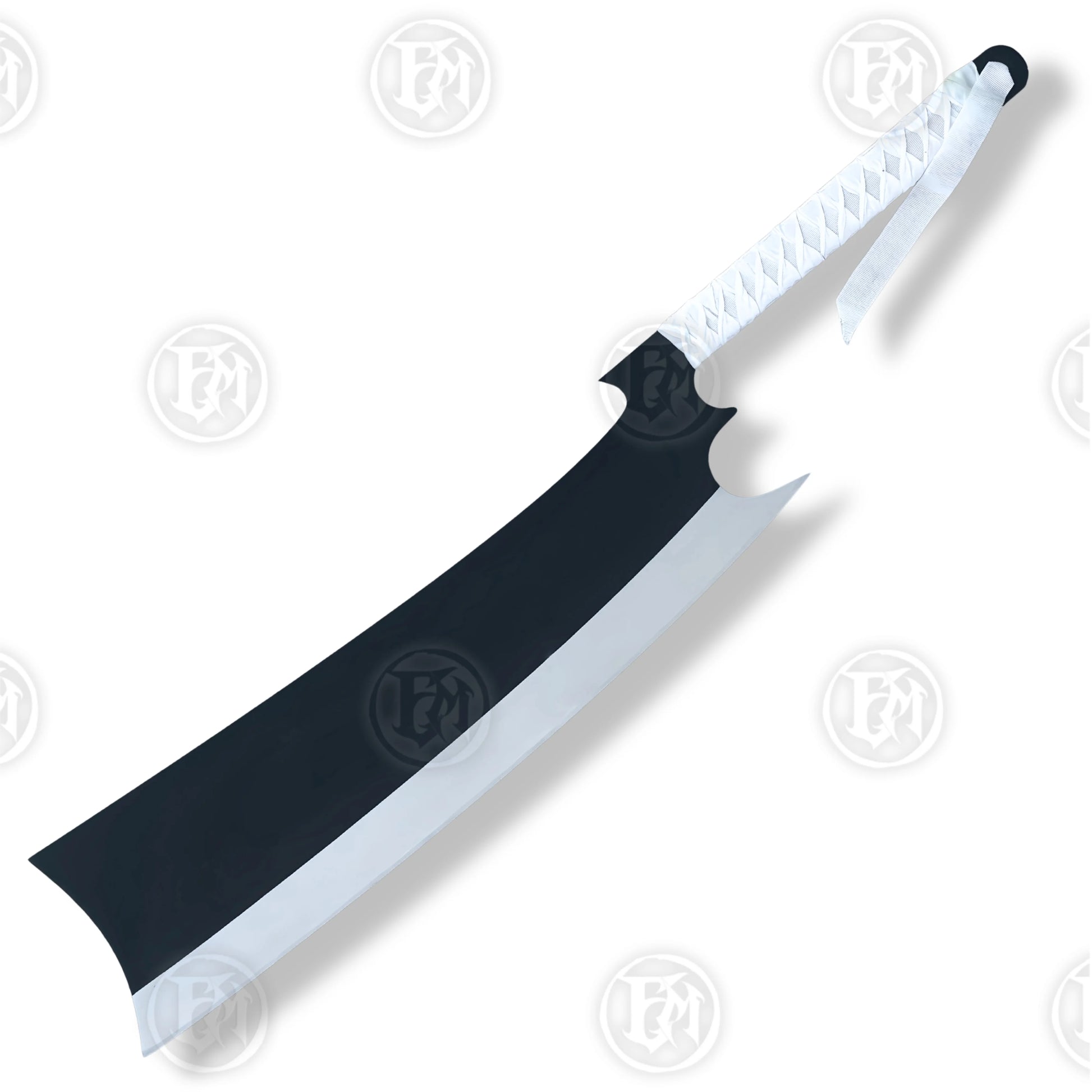 Premium Zaraki Nozarashi Shikai Sword Replica Bleach with Mahogany Stand.