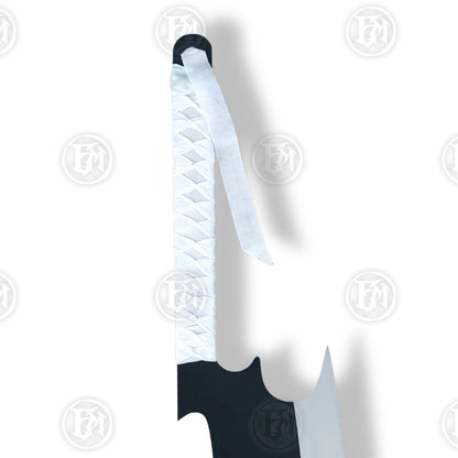 Premium Zaraki Nozarashi Shikai Sword Replica Bleach with Mahogany Stand.